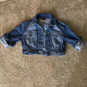 Top Shop crop denim Moto jacket